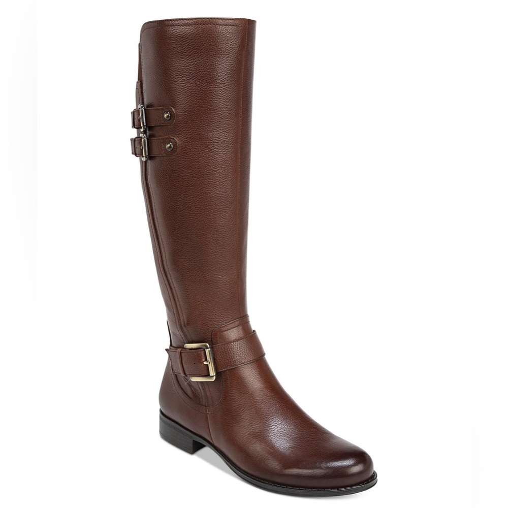Naturalizer Jessie Wide Calf Riding Boots- Chocolate Leather- Size 7 Wide Calf